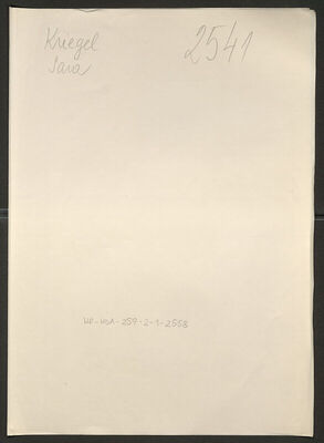 Kriegel, Sara, 17.5.1913. Policijski karton