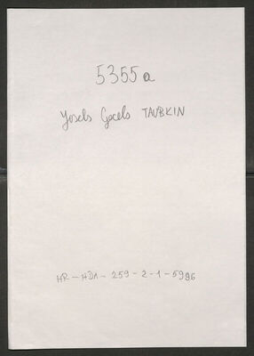 Taubkin, Josels Gecels, 7.12.1911. Policijski karton