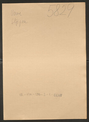 Vavre, Stjepan, 26.12.1908. Policijski karton