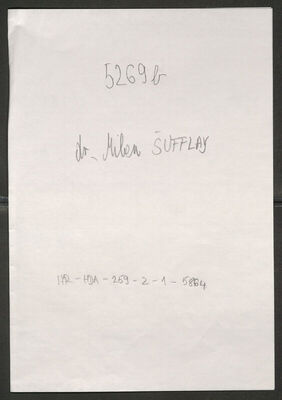 Šufflay, Milan, 1879. Policijski karton