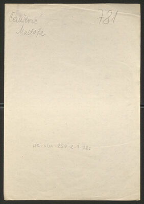 Čaušević, Mustafa, 1906. Policijski karton