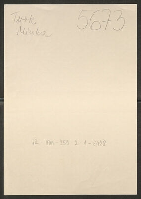 Turk, Minka, 5.6.1902. Policijski karton