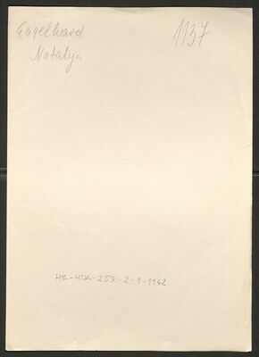 Engelhard, Natalija, 23.9.1921. Policijski karton