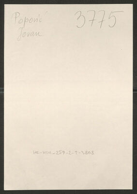 Popović, Jovan, 13.1.1928. Policijski karton