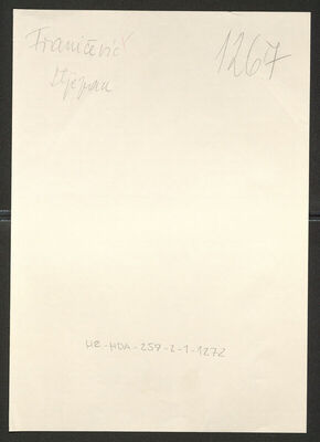 Franičević, Stjepan, 1893. Policijski karton