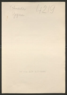 Schneider, Stjepan, 1892. Policijski karton