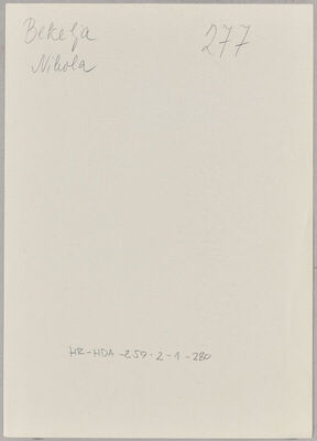 Bekelja, Nikola, 1921. Policijski karton