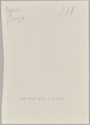 Begović, Gjorgje, 1894. Policijski karton