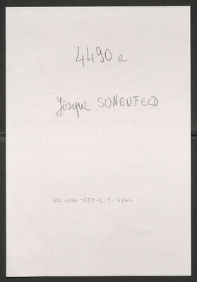 Somenfeld, Josipa, 20.8.1902. Policijski karton