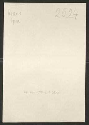 Kraus, Vjera, 5.7.1921. Policijski karton