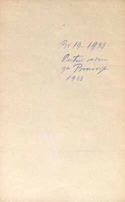 Putni račun za Primorje 1933.