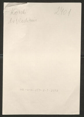 Korski, Vladimir, 11.3.1907. Policijski karton