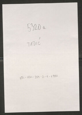 Tadić, 23 godine. Policijski karton