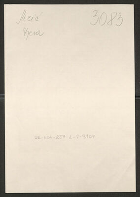 Meić, Vjera, 21.12.1921. Policijski karton