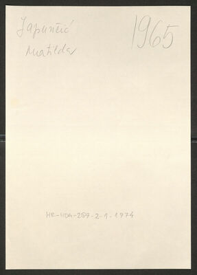 Japunčić, Matilda, 17.4.1909. Policijski karton