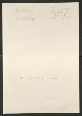 Miletić, Svetislav, 31.12.1914. Policijski karton