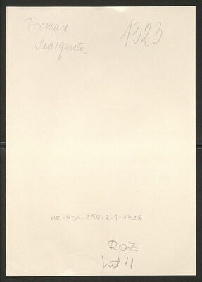 Froman, Margareta, 27.10.1896. Policijski karton