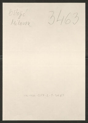 Ostojić, Milovan, 1904. Policijski karton