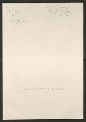 Poljak, Bogdan, 3.1.1907. Policijski karton