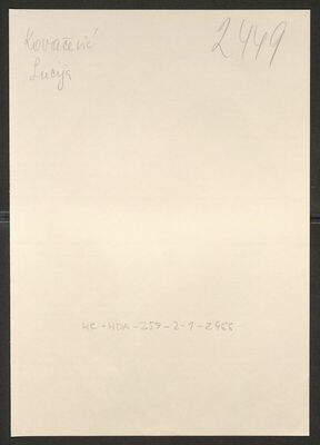 Kovačević, Lucija, 25.11.1897. Policijski karton