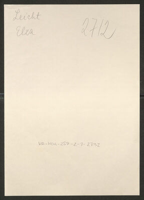 Leicht, Elza, 29.11.1883. Policijski karton