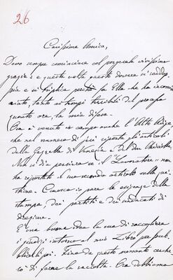 Br. 26 – Cara Amica! = Draga prijateljice!, pismo