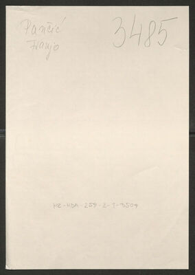 Pančić, Franjo, 1903. Policijski karton