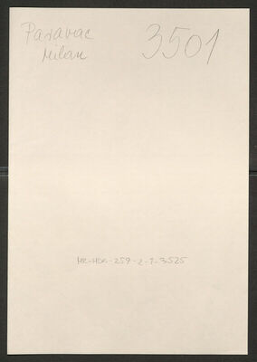 Paravac, Milan, 22.2.1901. Policijski karton