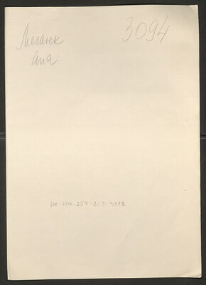 Mesarek, Ana, 25.7.1909. Policijski karton