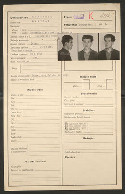 Šoštarić, Marijan, 21.1.1912. Policijski karton