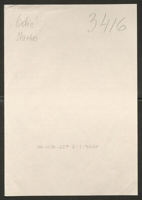 Odić, Slavko, 27.2.1916. Policijski karton