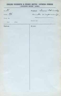 Zamolba Kotarskoj šumariji imovne općine petrovaradinske u Moroviću za označavanje lokaliteta