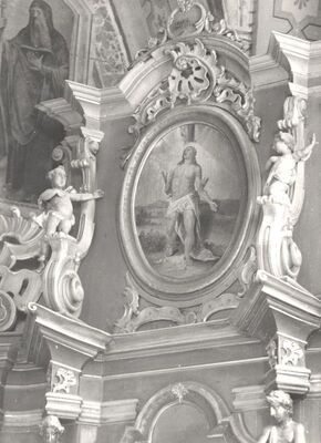 Križ - Župna crkva sv. Križa, pobočni oltar sv. Roka, detalj