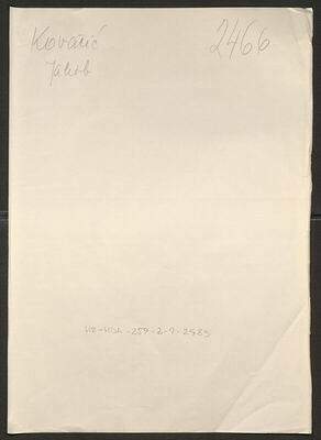 Kovačić, Jakob, 25.7.1889. Policijski karton