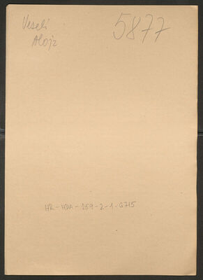 Veseli, Alojz, 1893. Policijski karton