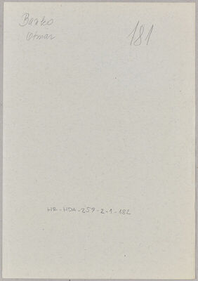 Banko, Otmar, 16.2.1913. Policijski karton