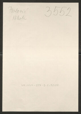 Pavlović, Nikola, 1886. Policijski karton