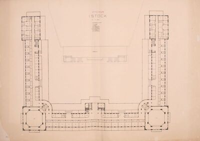 Adolf Loos, Idejni projekt Wintersporthotel, tlocrt, Semmering, 1913.