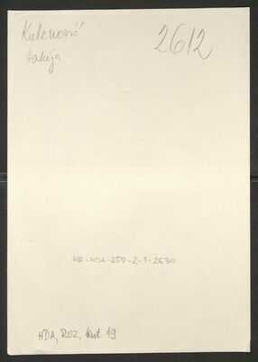 Kulenović, Hakija, 4.10.1905. Policijski karton