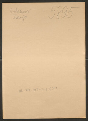 Vidaković, Franjo. Policijski karton