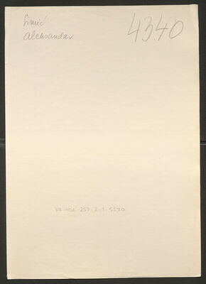 Simić, Aleksandar, 31.12.1911. Policijski karton