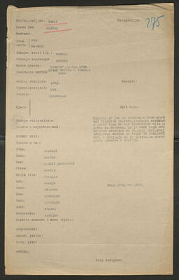 Šavli, Andrej, 1883. Policijski karton