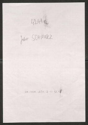 Schwarz, Julio, 11.11.1912. Policijski karton