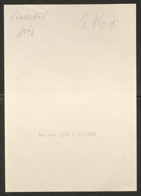 Linardić, Josip, 1.5.1914. Policijski karton