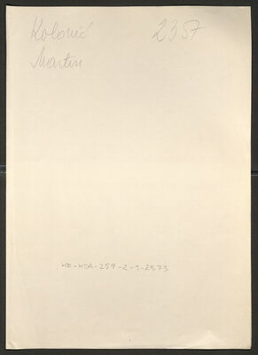 Kolonić, Martin, 11.10.1908. Policijski karton