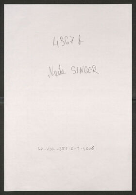 Singer, Nada, 3.2.1925. Policijski karton