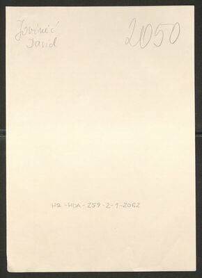 Jovinić, David, 1919. Policijski karton