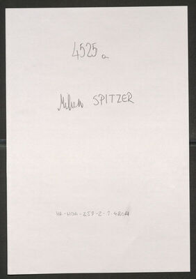 Spitzer, Milan, 14.7.1906. Policijski karton