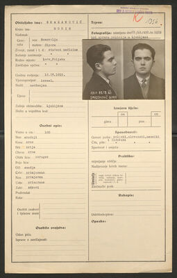 Smazanović, Boris, 12.4.1915. Policijski karton