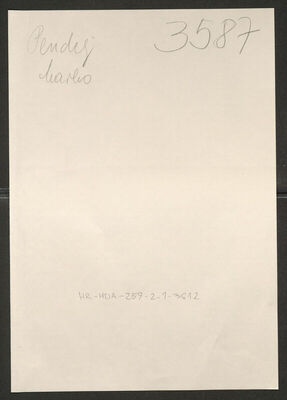 Pendelj, Marko, 2.9.1901. Policijski karton